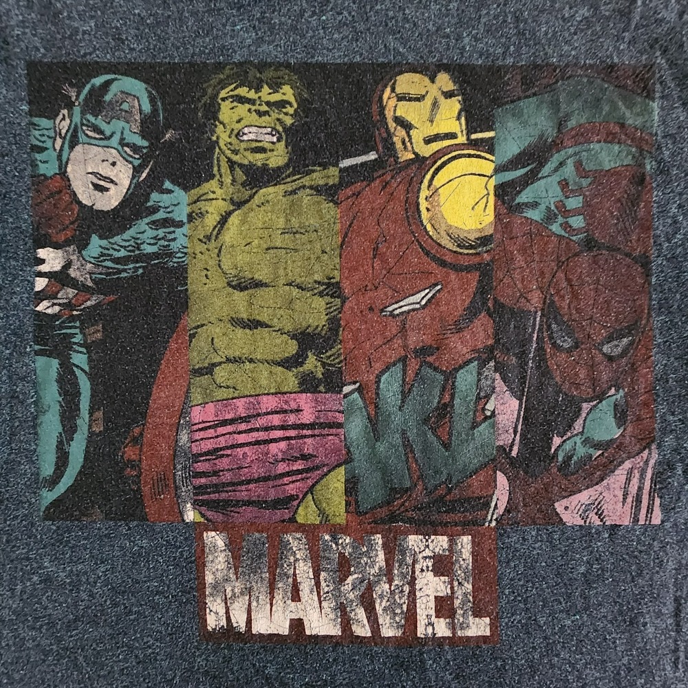Marvel Comics Captain America Hulk Blue Short Sleeve T-Shirt Men's‎ S